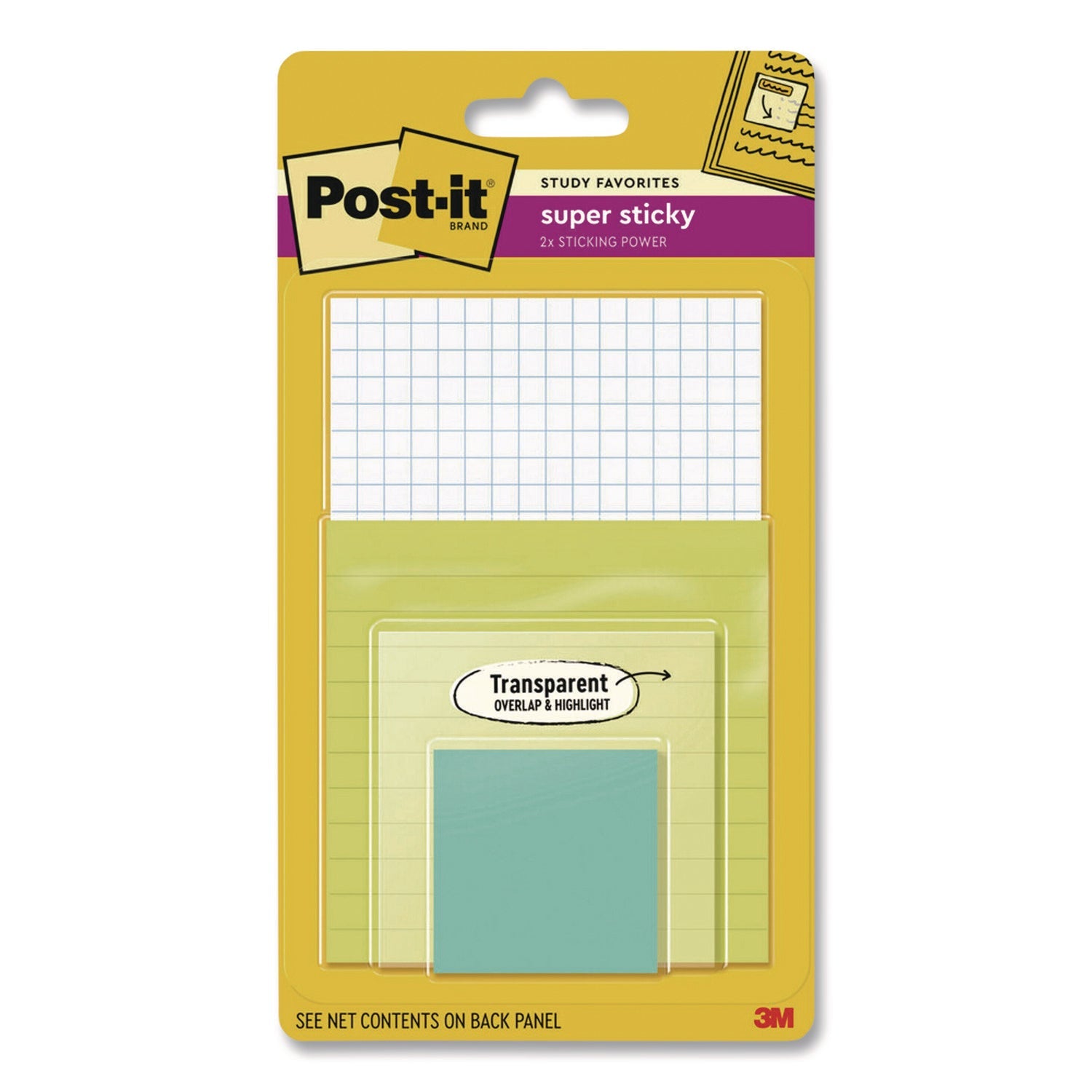 post-it-r-notes-super-sticky-pad-collection-assortment-pack-with-transparent-notes-assorted-colors-ruling-sizes-4-pads-pack-mmm4622ssgridtr_1